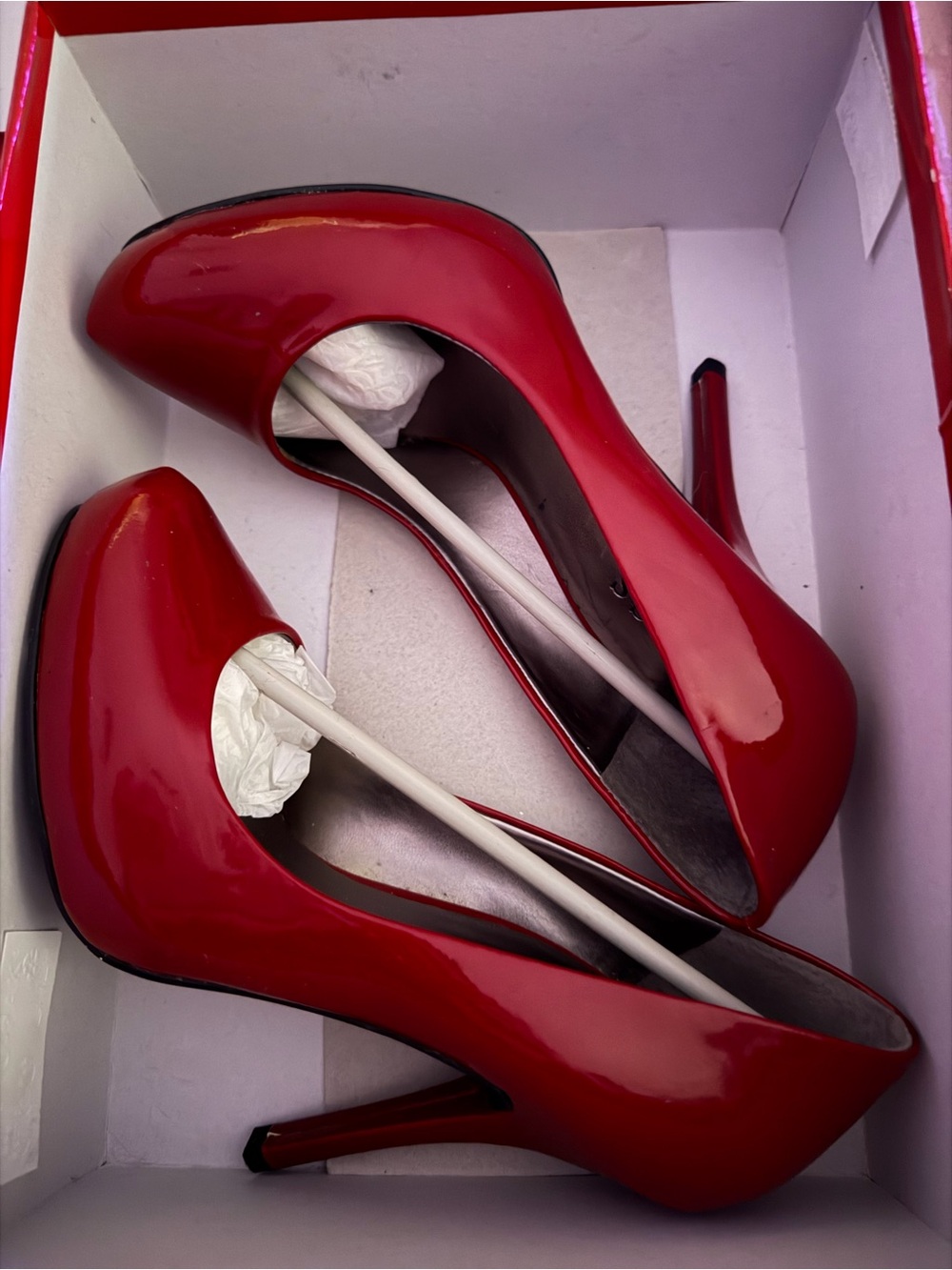 Macy's Guess Red Patent Stiletto Heels